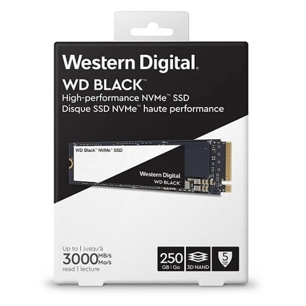 SSD Western Digital M.2 PCIe, M.2 PCIe, 250GB, GB, WD Black, WDS250G2X0C 1600 MB/s,3000 MB/s