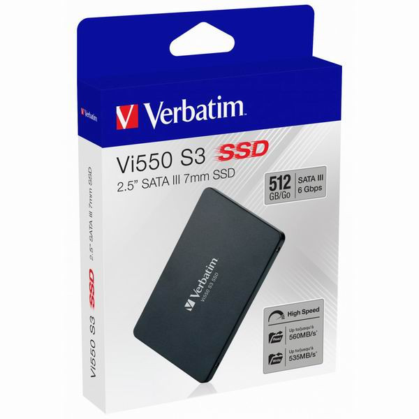 Interní disk SSD Verbatim SATA III, 512GB, Vi550, 49352 černý, 535 MB/s,560 MB/s