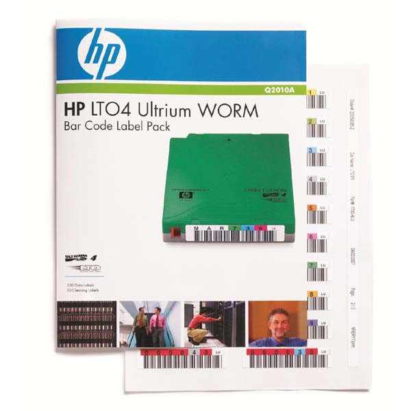 HP Ultrium 4 WORM, zelená, Q2010A, štítky s čárovým kódem