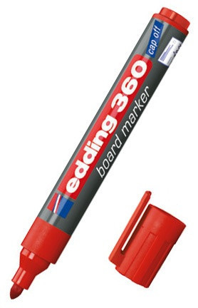 Marker Edding 360 czerwony ślad szerokość 1,5 - 3mm