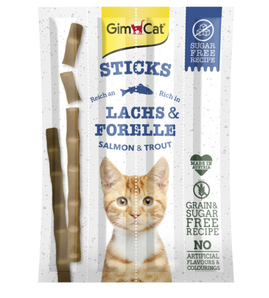 GIMCAT Sticks losos+pstruh 4ks