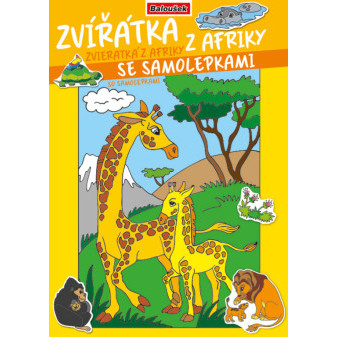 Omalovánka - A4 - se samolepkami - Zvířátka z Afriky