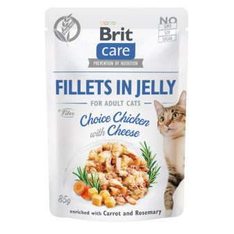 Kapsička Brit Care Cat Fillets in Jelly Choice Chicken with Cheese 85 g
