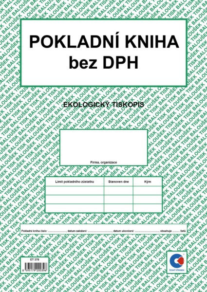 BA ET 378 Pokladní kniha bez DPH A4 50 listů