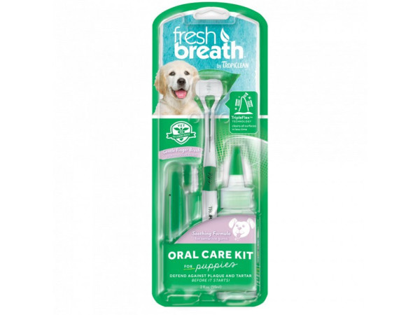 Zestaw do czyszczenia zębów Tropiclean Fresh Breath dla szczeniąt