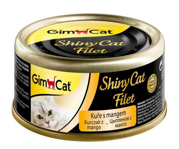 Konzerva ShinyCat filet kurča s mangom 70g