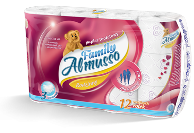 Toaletní papír Almusso Family 3vrs.,12ks v balení, 15m
