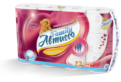 Papier toaletowy Almusso Family 3 warstwy, 12 szt. w paczce, 15m