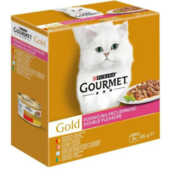 Gourmet Gold multipack (8ks) - 7+1 zadarmo- zmes dusených a grilovaných mäsových kúskov