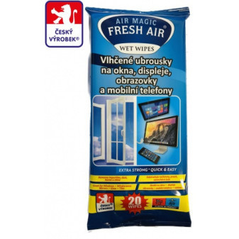 FreshAir čistící ubrousky na okna, displeje, obrazovky a mobilní telefony 20ks