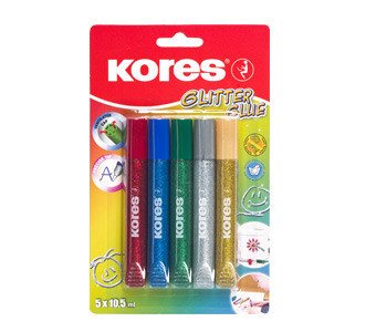 Klej do brokatu Kores, 10,5 ml, klej do brokatu, 5 kolorów (75000)