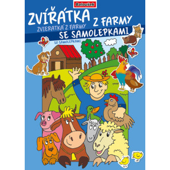 Omalovánka - A4 - se samolepkami - Zvířátka z farmy