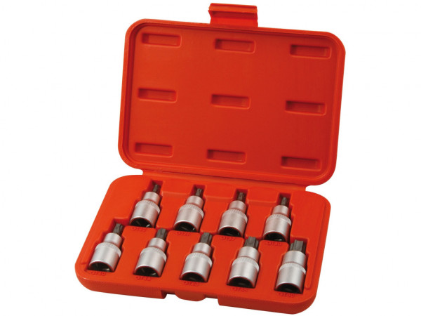 hlavice zástrčné TORX, sada 9ks, 1/2', CrV/S2