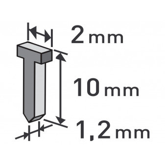 gwoździe, opak. 1000 szt, 10mm, 2,0x0,52x1,2mm