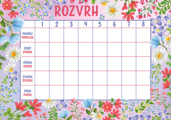 Rozvrh hodin Květiny