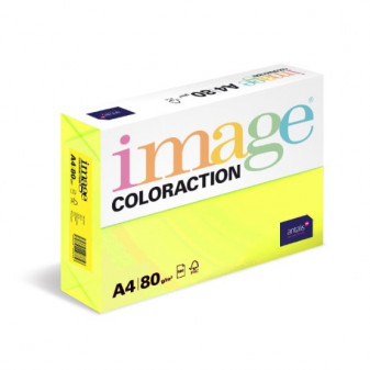 Farebný papier IMAGE Ibiza - reflexná žltá, A4, 80g, 500 listov