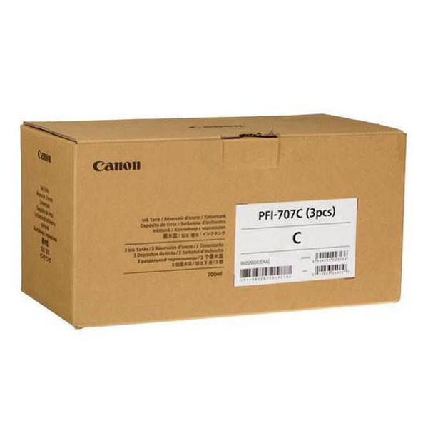 Canon originální ink PFI707C, cyan, 3X700ml, 9822B003, Canon iPF-830, 840, 850