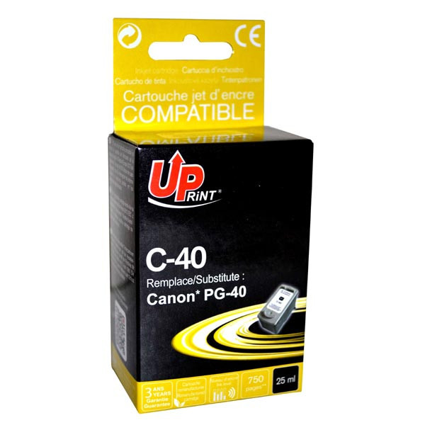 UPrint kompatibilní ink s PG40, black, 25ml, C-40B, pro Canon iP1600, 2200, MP150, 170, 450