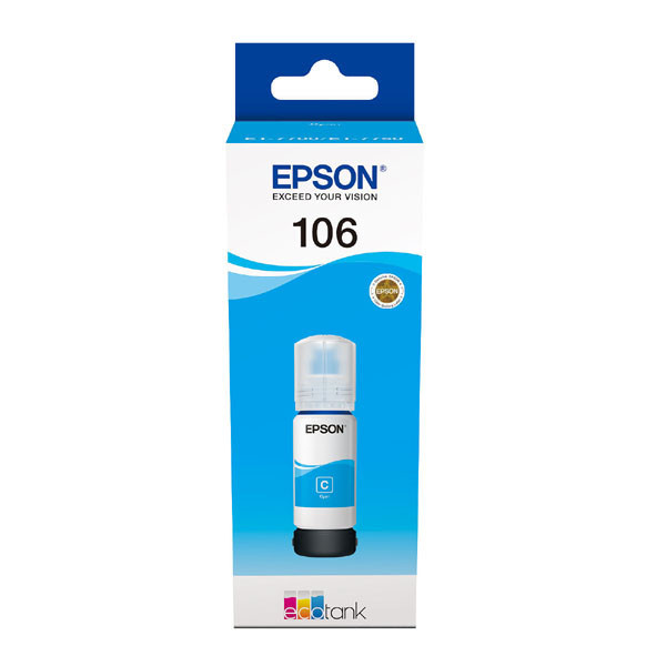 Epson originální ink C13T00R240, 106, cyan, 70ml, Epson EcoTank ET-7700, ET-7750 Express Premium
