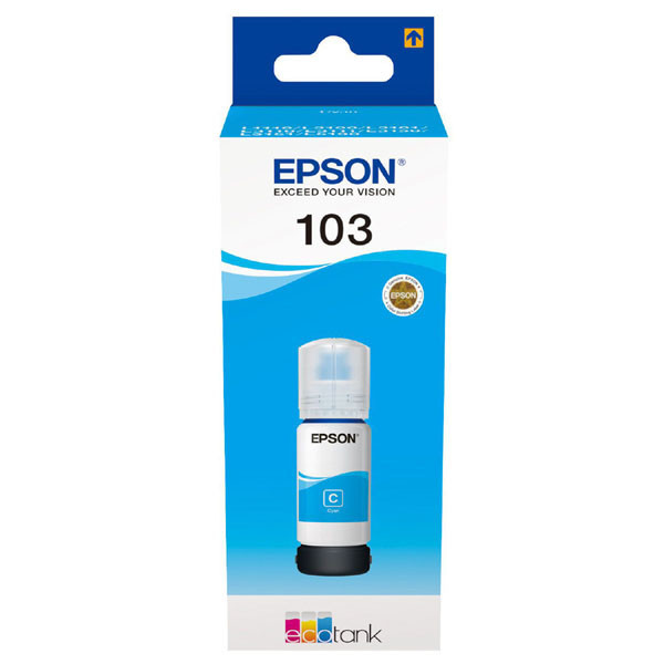 Epson originální ink C13T00S24A, 103, cyan, 65ml, Epson EcoTank L3151, L3150, L3111, L3110