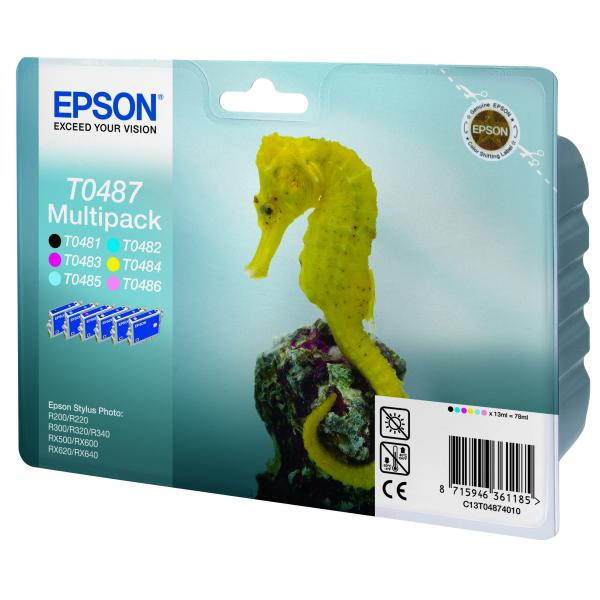 Epson originální ink C13T04874010, CMYK/light C/light M, 6x13ml, Epson Stylus Photo R200, 300, 3