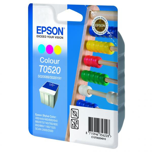 Epson originální ink C13T052040, color, 300str., 35ml, Epson Stylus Color 460, 670, 760, 860, 11