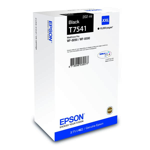 Epson originální ink C13T754140, T7541, XXL, black, 202ml, Epson WorkForce Pro WF-8090DW, WF-859
