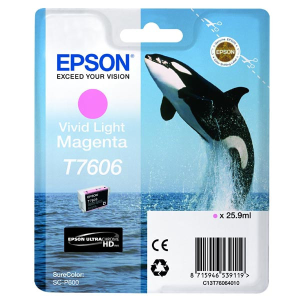 Epson originální ink C13T76064010, T7606, vivid light  magenta, 25,9ml, 1ks, Epson SureColor SC-