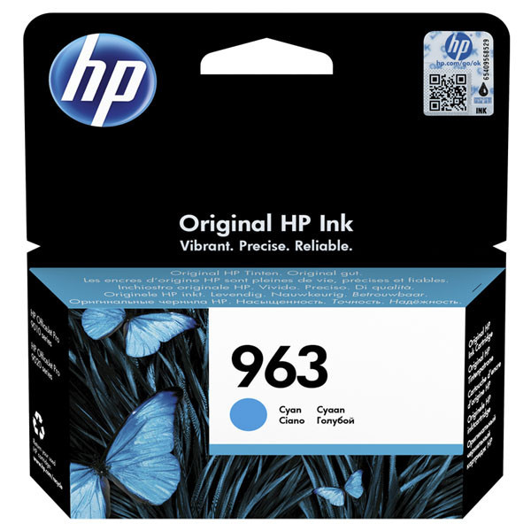 HP originální ink 3JA23AE, HP 963, cyan, 700str., 10.77ml, HP Officejet Pro 9010, 9012, 9014, 90