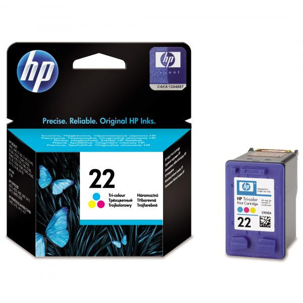 HP originální ink C9352AE, HP 22, color, blistr, 138str., 5ml, HP PSC-1410, DeskJet F380, D2300,