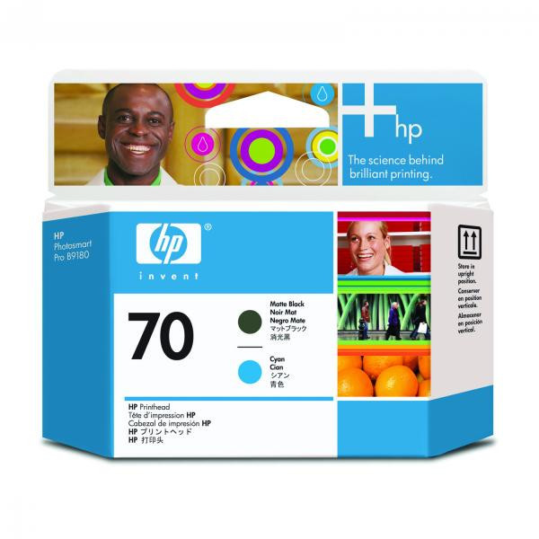 HP originální tisková hlava C9404A, HP 70, matte black/cyan, HP Photosmart Pro B9180, Designjet