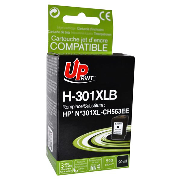 UPrint kompatibilní ink s CH563EE, HP 301XL, black, 520str., 20ml, H-301XLB, pro HP HP Deskjet 1