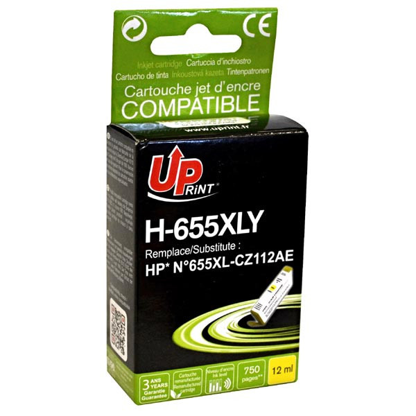 UPrint kompatibilní ink s CZ112AE, HP 655, yellow, 750str., 12ml, H-655XLY, pro HP Deskjet Ink A