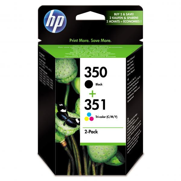 HP originální ink SD412EE, HP 350 + HP 351, black/color, blistr, 200/170str., 2ks, HP 2-Pack, CB