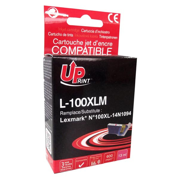 UPrint kompatibilní ink s 14N1070E, L-100XLM, magenta, 600str., 13ml, pro Lexmark S305, 405, 505
