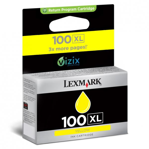 Lexmark originální ink 14N1071E, #100XL, yellow, return, 600str., Lexmark S305, 405, 505, 605, P