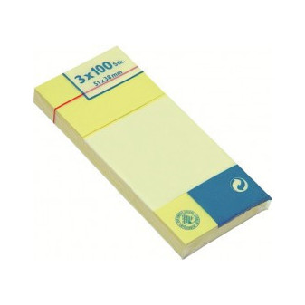 Bloček samolepicí 3,8 x 5,1 cm 3ks pastelově žlutý Smart line