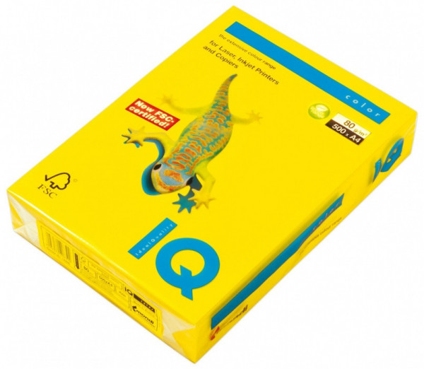 Papier kolorowy IQ IG50 - A4 80g żółty intensywny 500 arkuszy