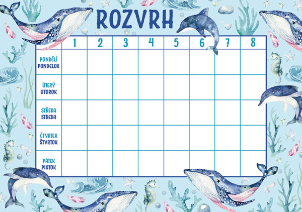 Rozvrh hodin Oceán