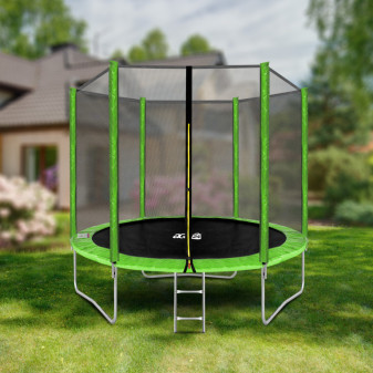 Aga SPORT TOP Trampolína 250 cm Světle zelená + ochranná síť + žebřík