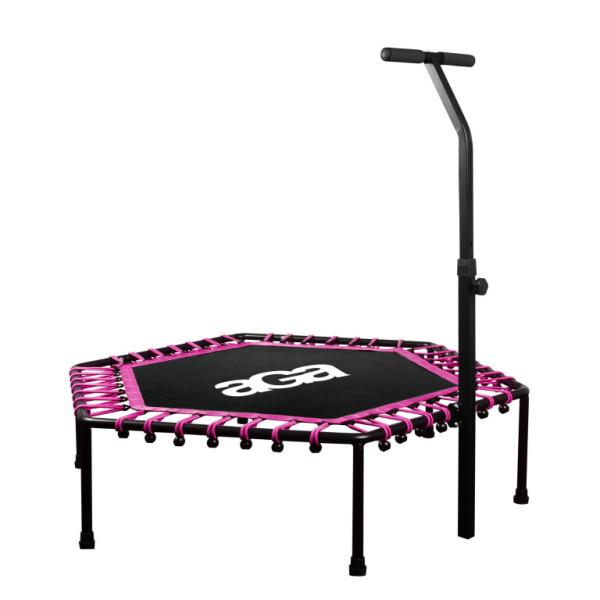 Aga FITNESS Trampolína 130 cm Růžová + madlo
