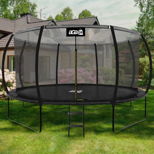 Aga SPORT EXCLUSIVE Trampolína 430 cm Černá + ochranná síť + žebřík