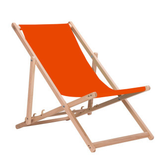 Aga 2x Dřevěné skládací lehátko Oranžové