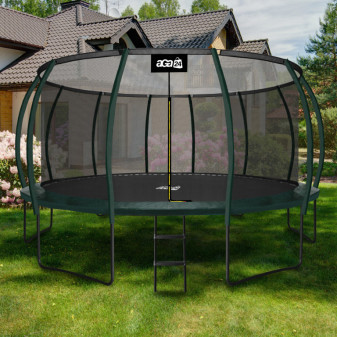 Aga SPORT EXCLUSIVE Trampolína 500 cm Tmavě zelená + ochranná síť + žebřík