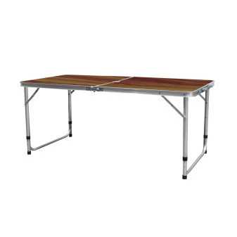 Aga Skládací kempingový stolek 120x60x54/60/70 cm Hnědý