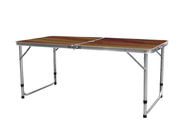 Aga Skládací kempingový stolek 120x60x54/60/70 cm Hnědý