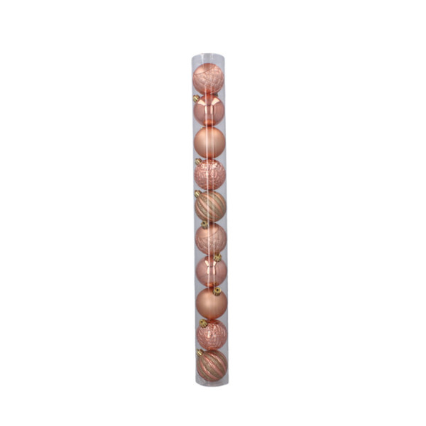 Aga Vánoční baňky 6cm 10ks Růžové