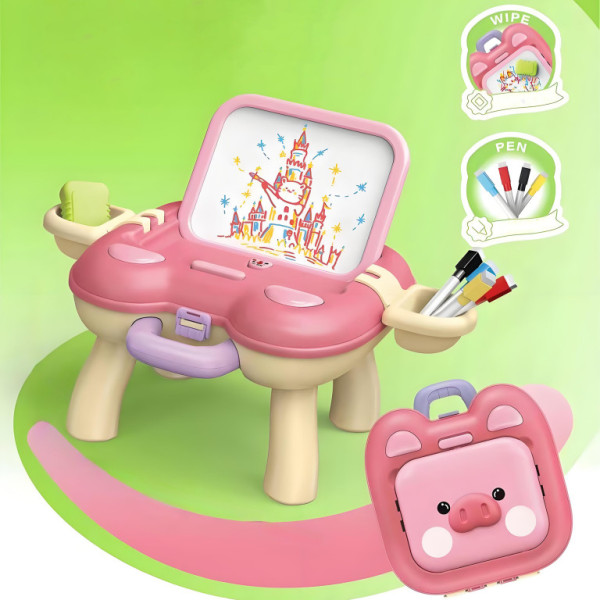 Aga4Kids Dětská tabule se stolečkem Růžová