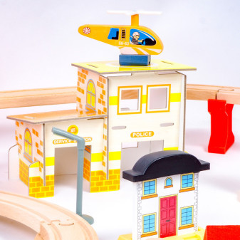 Aga4Kids Dřevěná vláčkodráha 108 dílů na baterie
