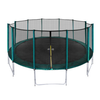 Aga SPORT PRO Trampolína 518 cm Tmavě zelená + ochranná síť + žebřík + kapsa na obuv